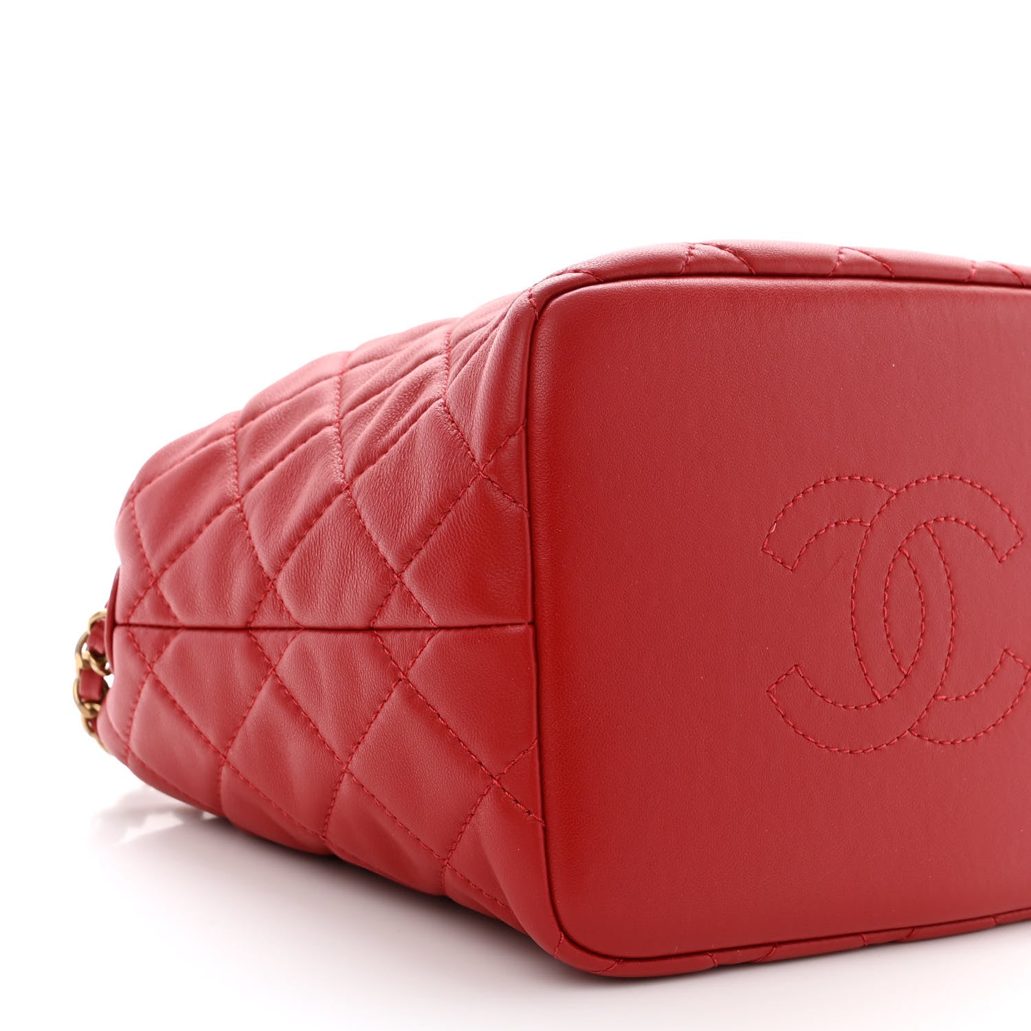 Chanel Lambskin Quilted Perfect Meeting Hobo Red 9 of 10
