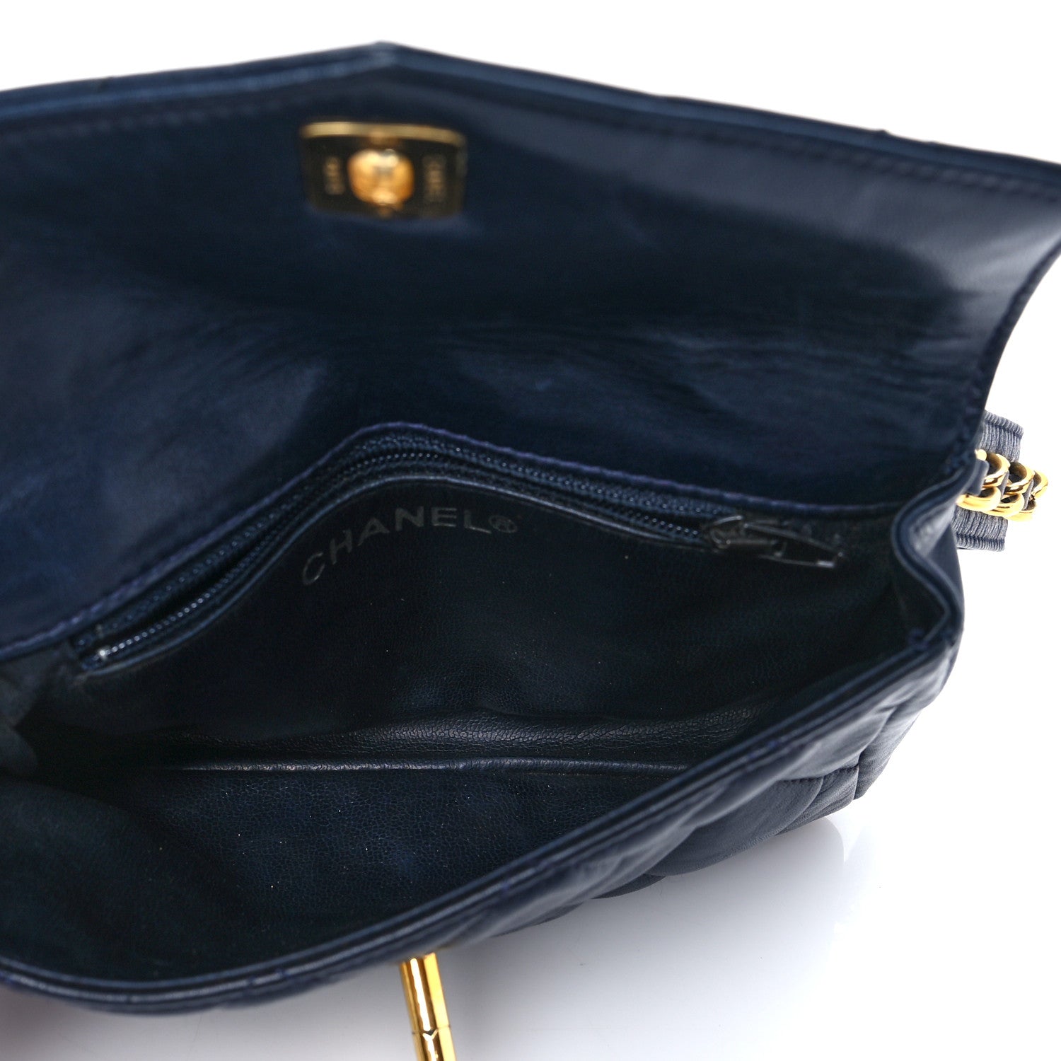 Chanel Lambskin Quilted Flap Waist Belt Bag 70 28 Blue 5 of 8
