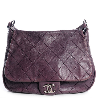 Chanel Glazed Calfskin On The Road XL Flap Purple 1 of 8