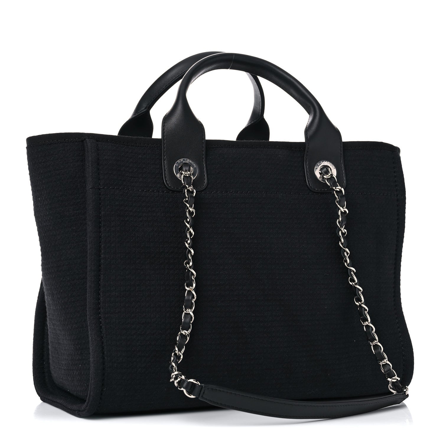 Chanel Mixed Fibers Small Deauville Tote Black 4 of 11