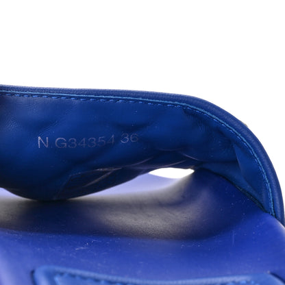 Chanel Lambskin Quilted CC Mules Sandals 36 Dark Blue 8 of 11