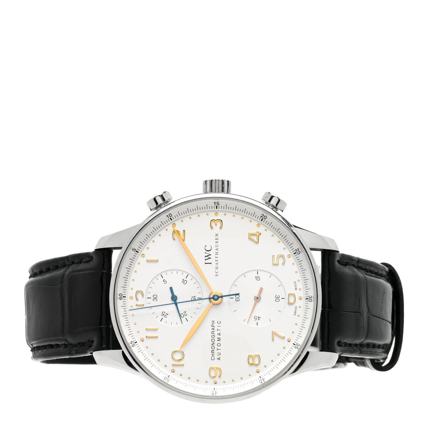 Stainless Steel Alligator 40.9mm Portugieser Chronograph Automatic Watch IW371445