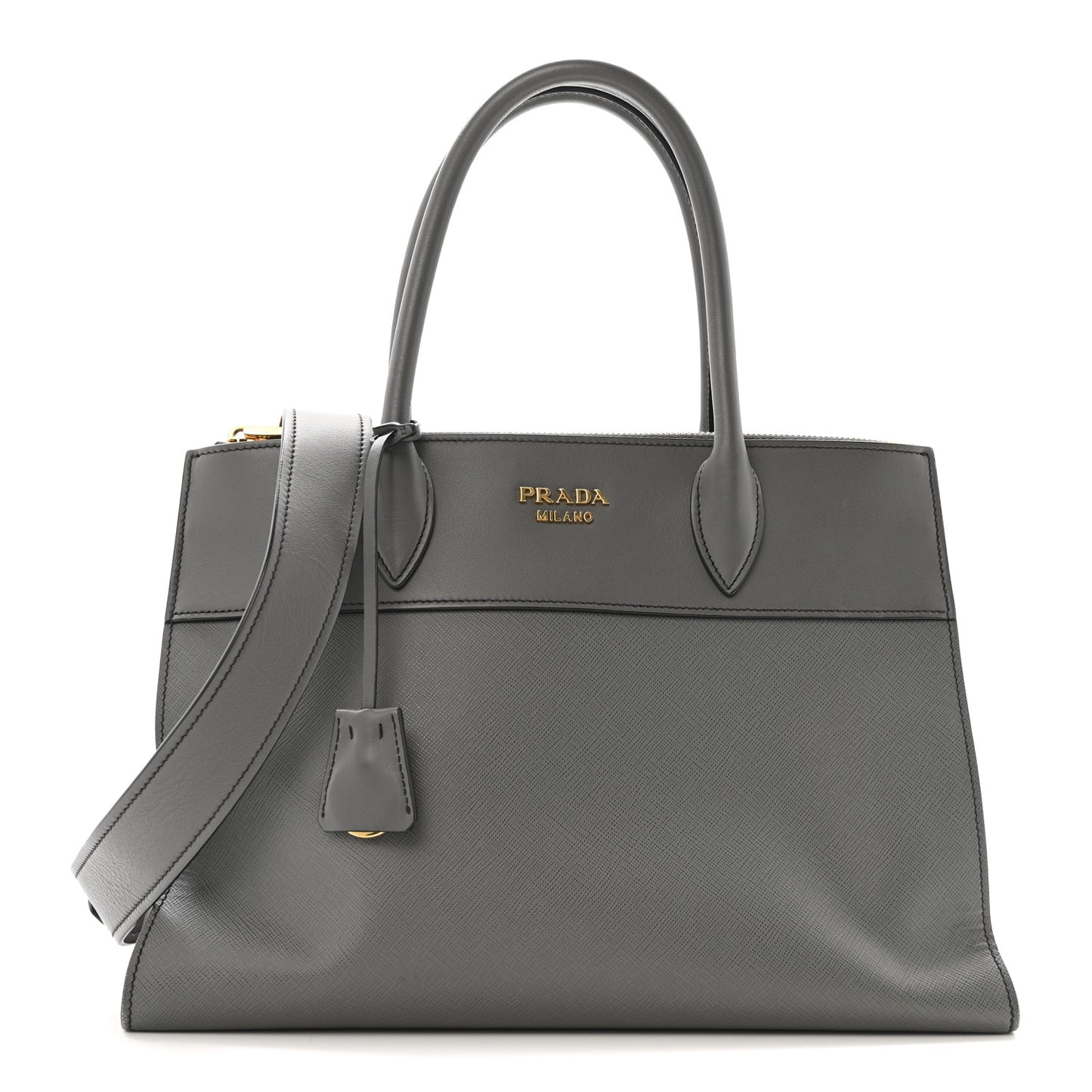 Saffiano City Calfskin Medium Esplanade Tote Mercurio