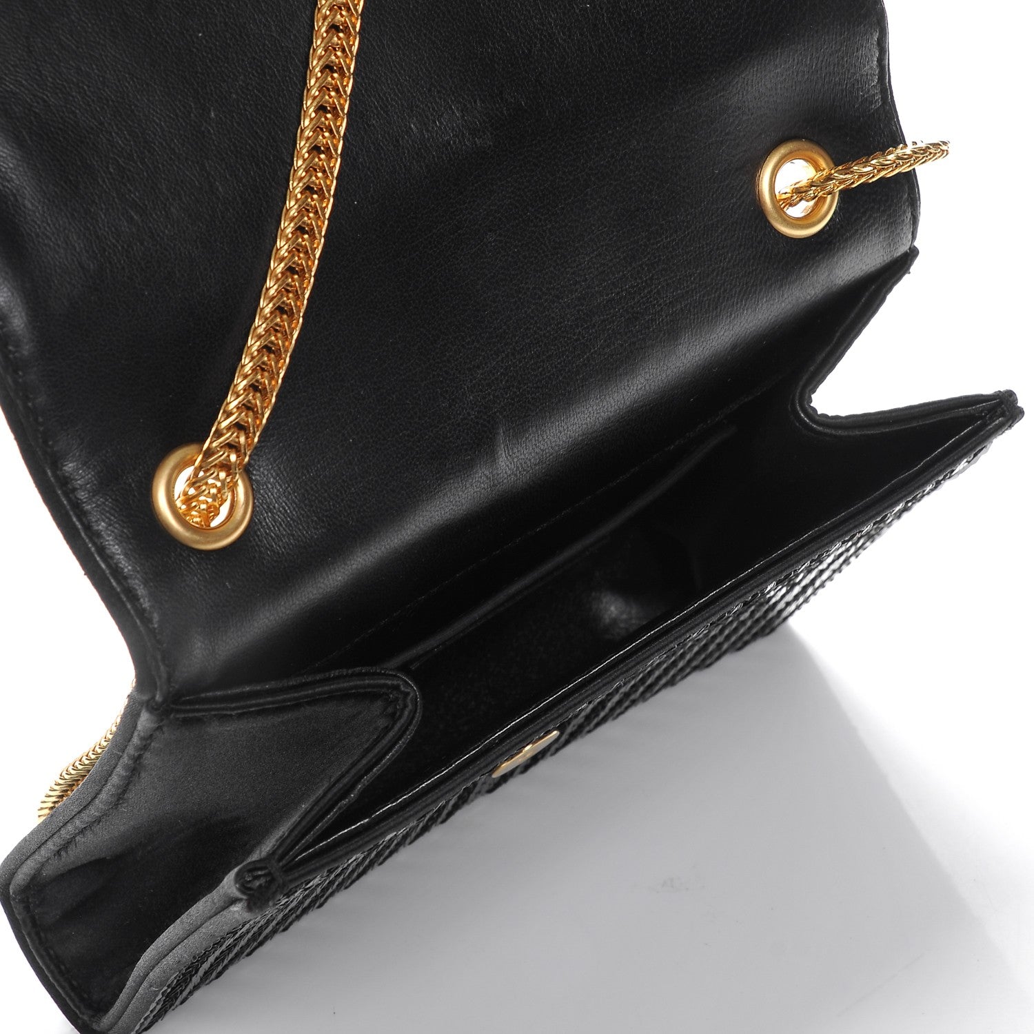 Saint Laurent Sequin Small Classic Monogram Kate Tassel Satchel Black 5 of 7