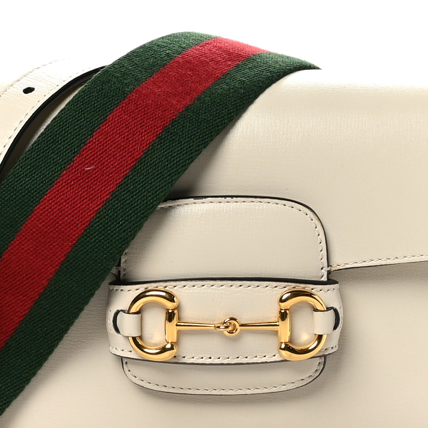 Gucci Azalea Calfskin Web Mini Horsebit 1955 Shoulder Bag Mystic White 8 of 10