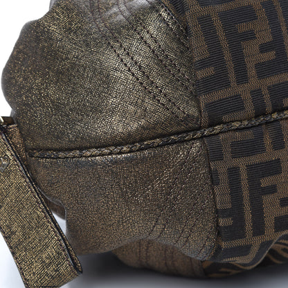 Fendi Zucca Goatskin Spy Bowler Tobacco Bronzo 9 of 10