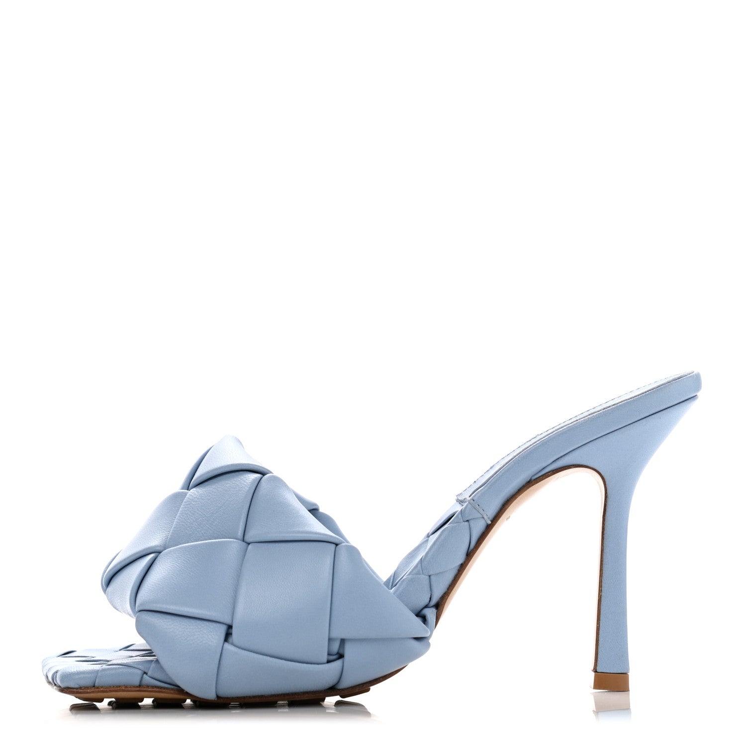 Bottega Veneta Nappa Maxi Intrecciato Lido Mule Sandals 37 Ice 1 of 9