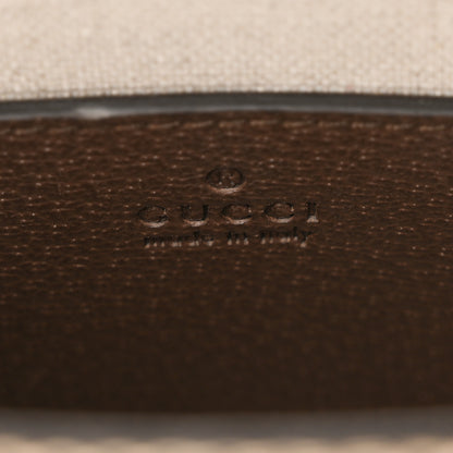 Gucci Monogram Jumbo GG Textured Dollar Calfskin Web Mini Vertical Tote Camel Ebony New Acero 6 of 9