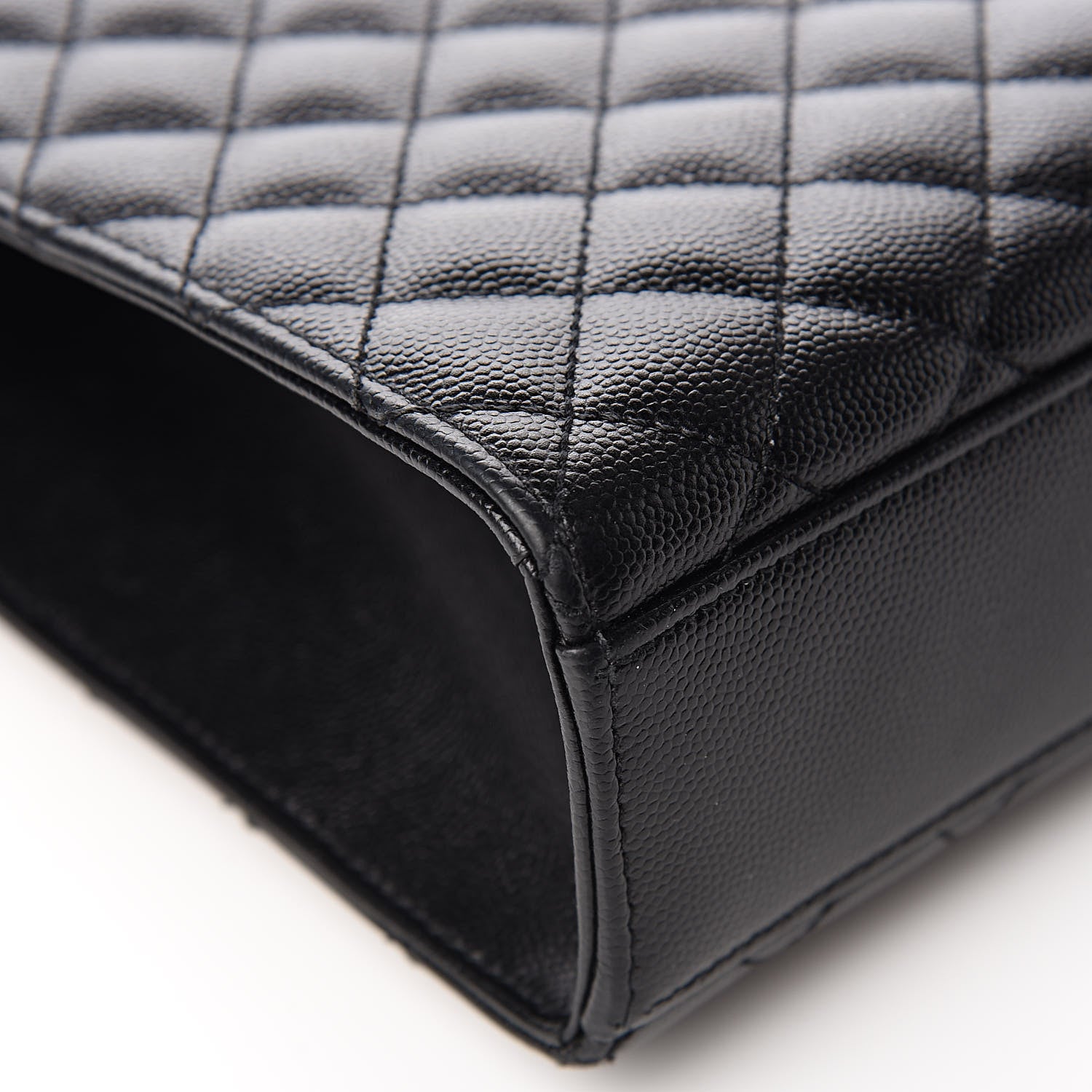 Saint Laurent Grain De Poudre Textured Mixed Matelasse Large Triquilt Monogram Monochrome Satchel Black 11 of 13