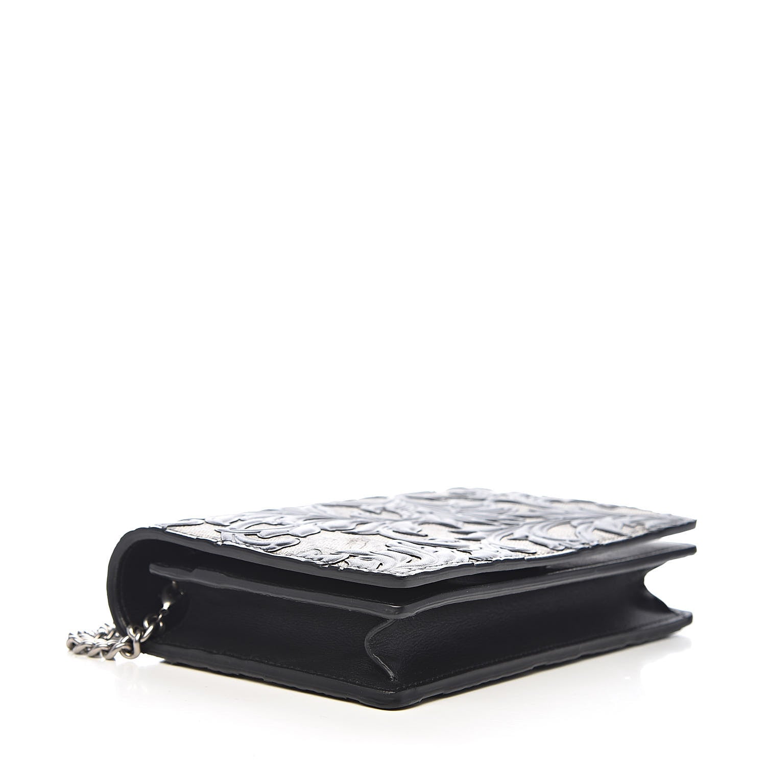 Gucci GG Supreme Monogram Arabesque Chain Wallet Black 4 of 10