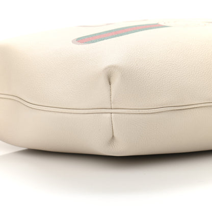Gucci Grained Calfskin Logo Half Moon Hobo White 9 of 10
