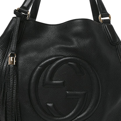 Gucci Pebbled Calfskin Medium Soho Shoulder Bag Black 8 of 10
