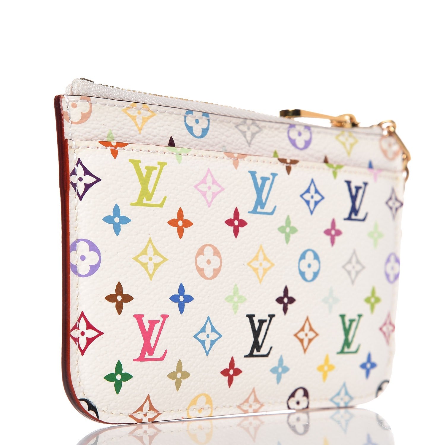 Louis Vuitton Monogram Multicolor Key Pouch White Litchi 10 of 16