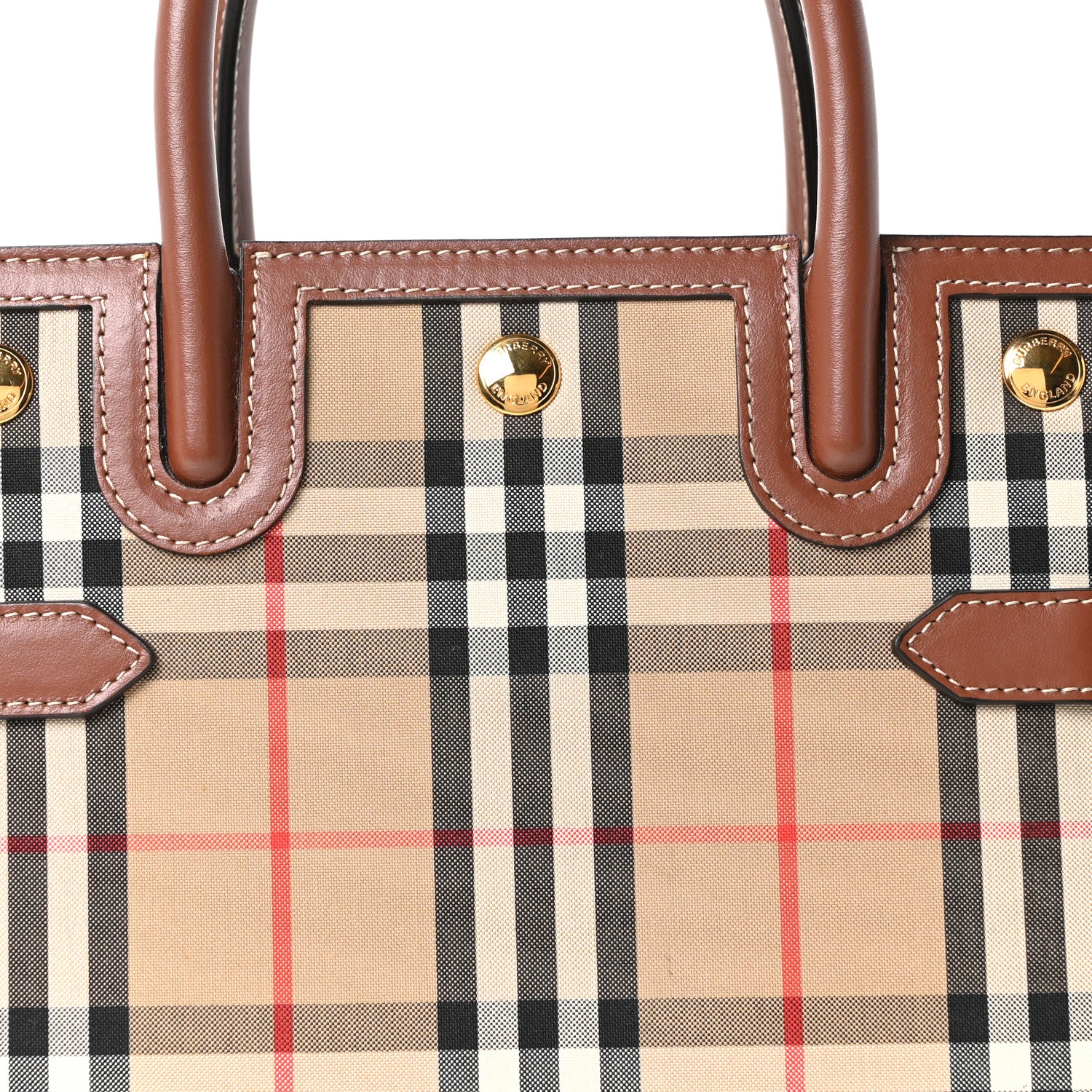 Burberry Calfskin Vintage Check Mini Two Handle Title Bag Archive
