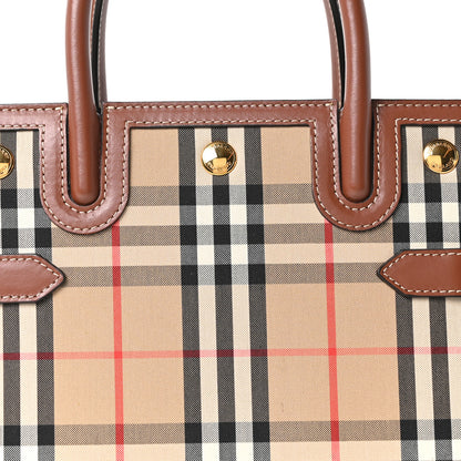 Burberry Calfskin Vintage Check Mini Two Handle Title Bag Archive Beige 8 of 10