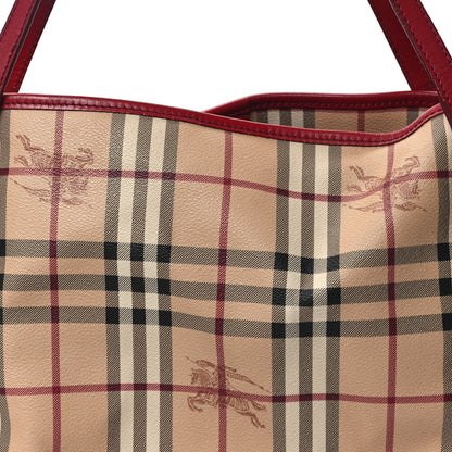 Burberry Haymarket Check Small Canterbury Tote Military Red 9 of 14