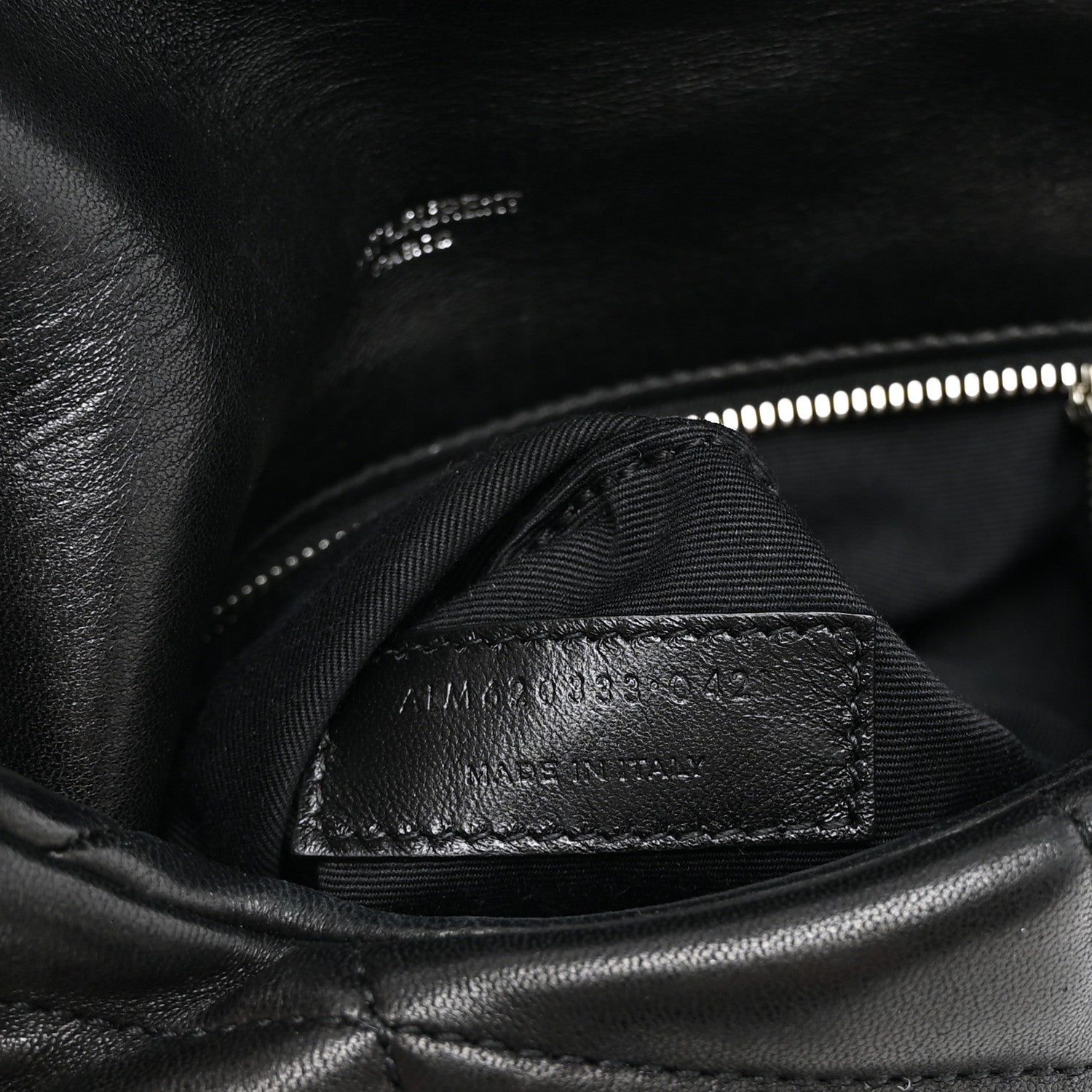 Saint Laurent Lambskin Quilted Toy Loulou Puffer Monogram Chain Satchel Black 6 of 9