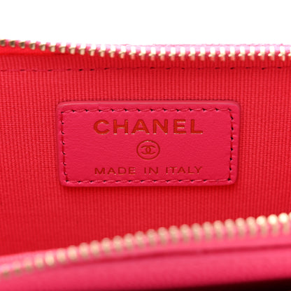 Chanel Caviar Quilted CC Zip Around Card Holder Pink 6 of 8