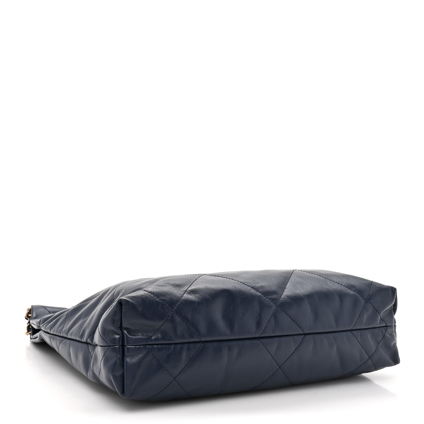 Shiny Calfskin Quilted Small Chanel 22 Navy