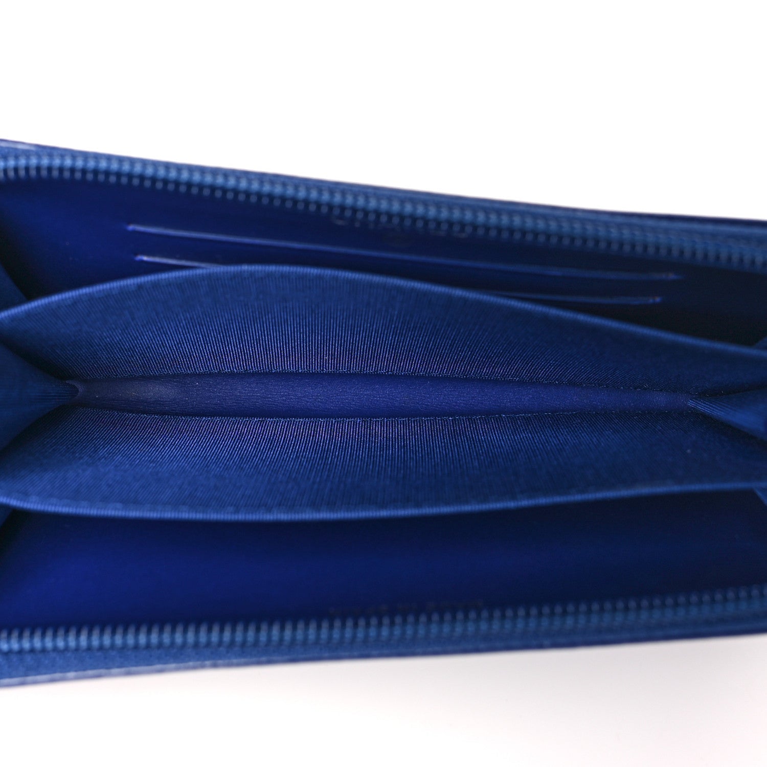 Chanel Patent Caviar Timeless CC Small Gusset Zip Around Wallet  Blue 5 of 9