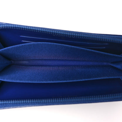 Chanel Patent Caviar Timeless CC Small Gusset Zip Around Wallet  Blue 5 of 9