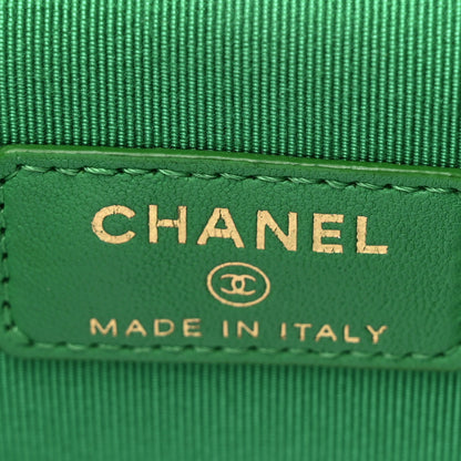 Chanel Lambskin Quilted Mini Vanity Case With Chain Green 10 of 19