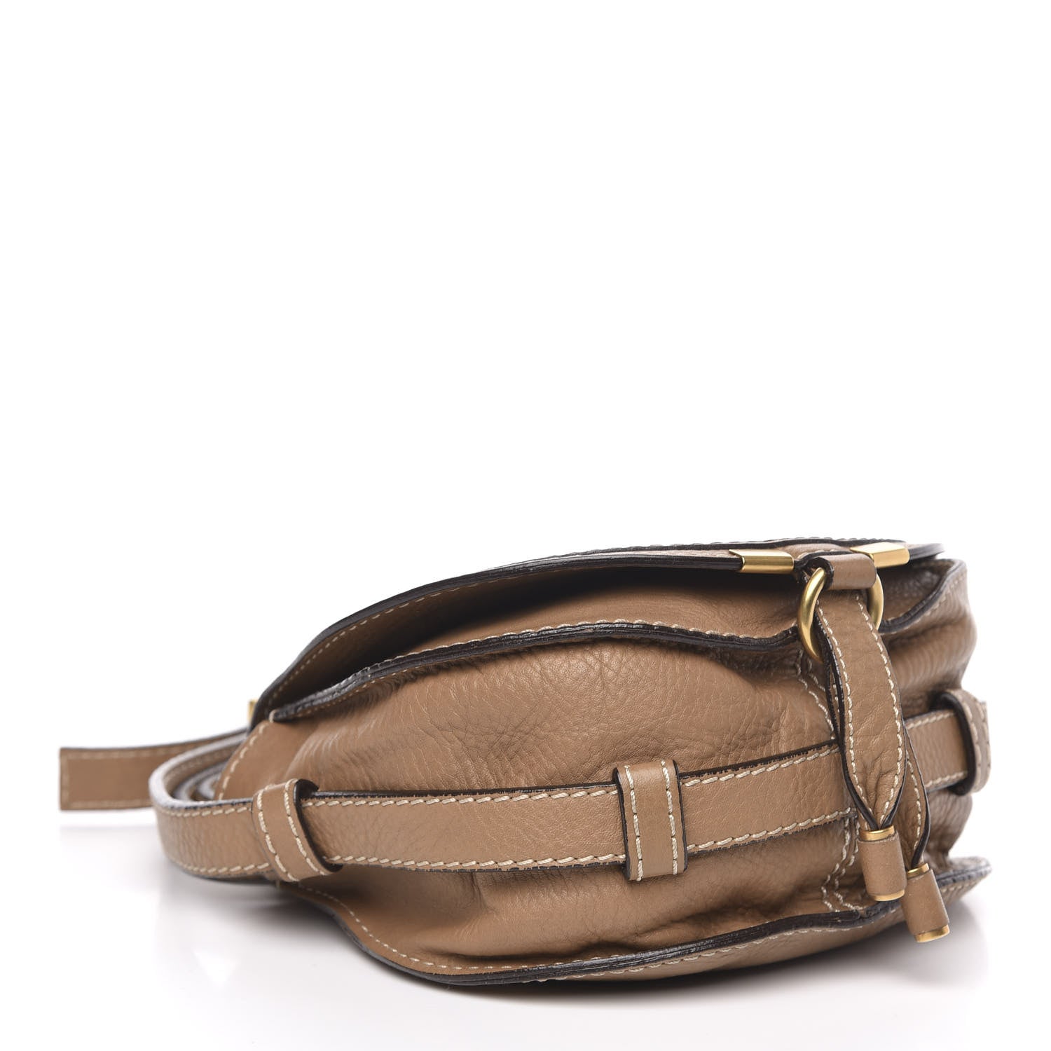 Chloe Calfskin Mini Marcie Round Crossbody Bag Nut 4 of 13