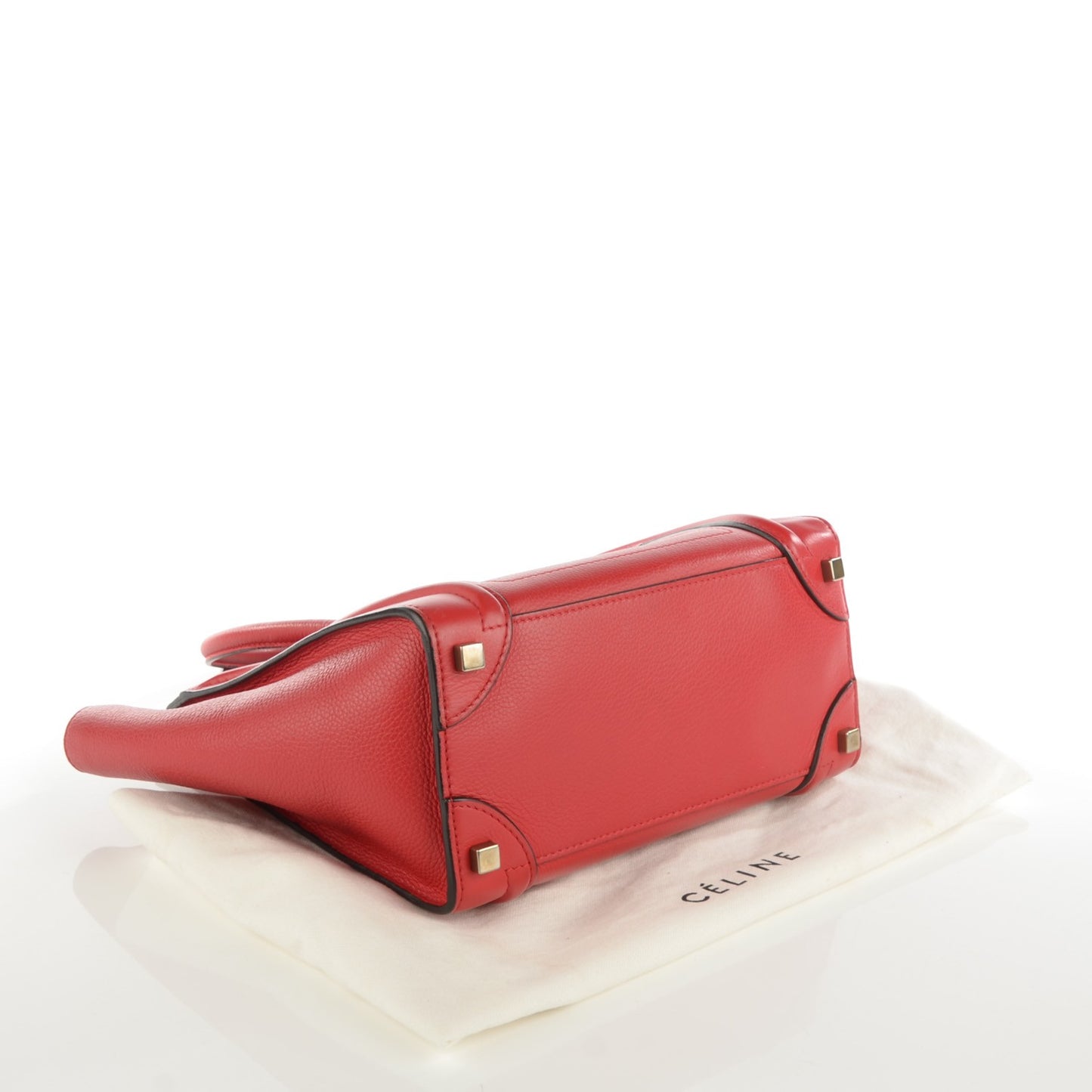 Drummed Calfskin Micro Luggage Coquelicot
