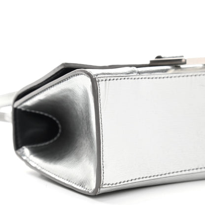 Balenciaga Metallic Textured Calfskin Hourglass Top Handle Bag XS Silver 8 of 10