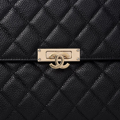 Chanel Caviar Quilted Medium Golden Class Pouch Black 8 of 8