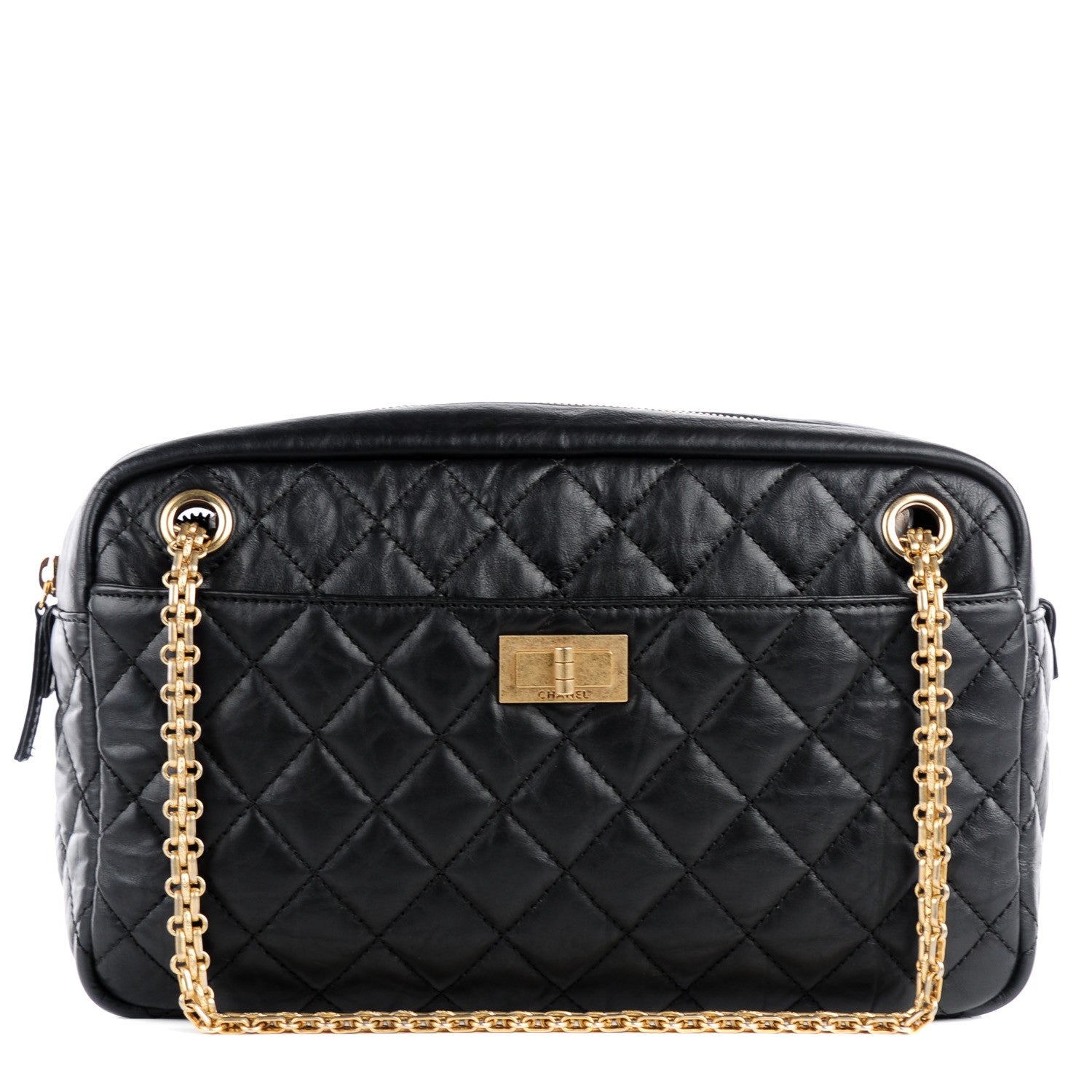 Chanel Aged Calfskin Quilted Medium Reissue Camera Case Black 1 of 7