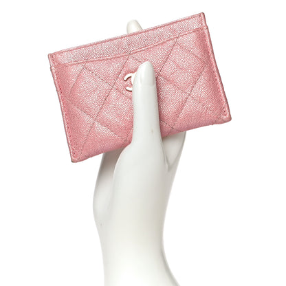 Chanel Iridescent Caviar Quilted Card Holder Pink 2 of 14