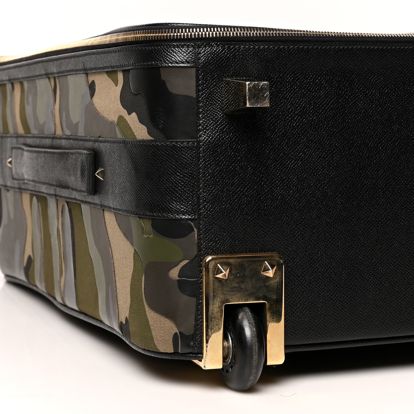Nappa Canvas Camouflage Rolling Luggage Green