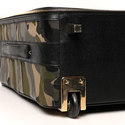 Valentino Garavani Nappa Canvas Camouflage Rolling Luggage Green 7 of 10
