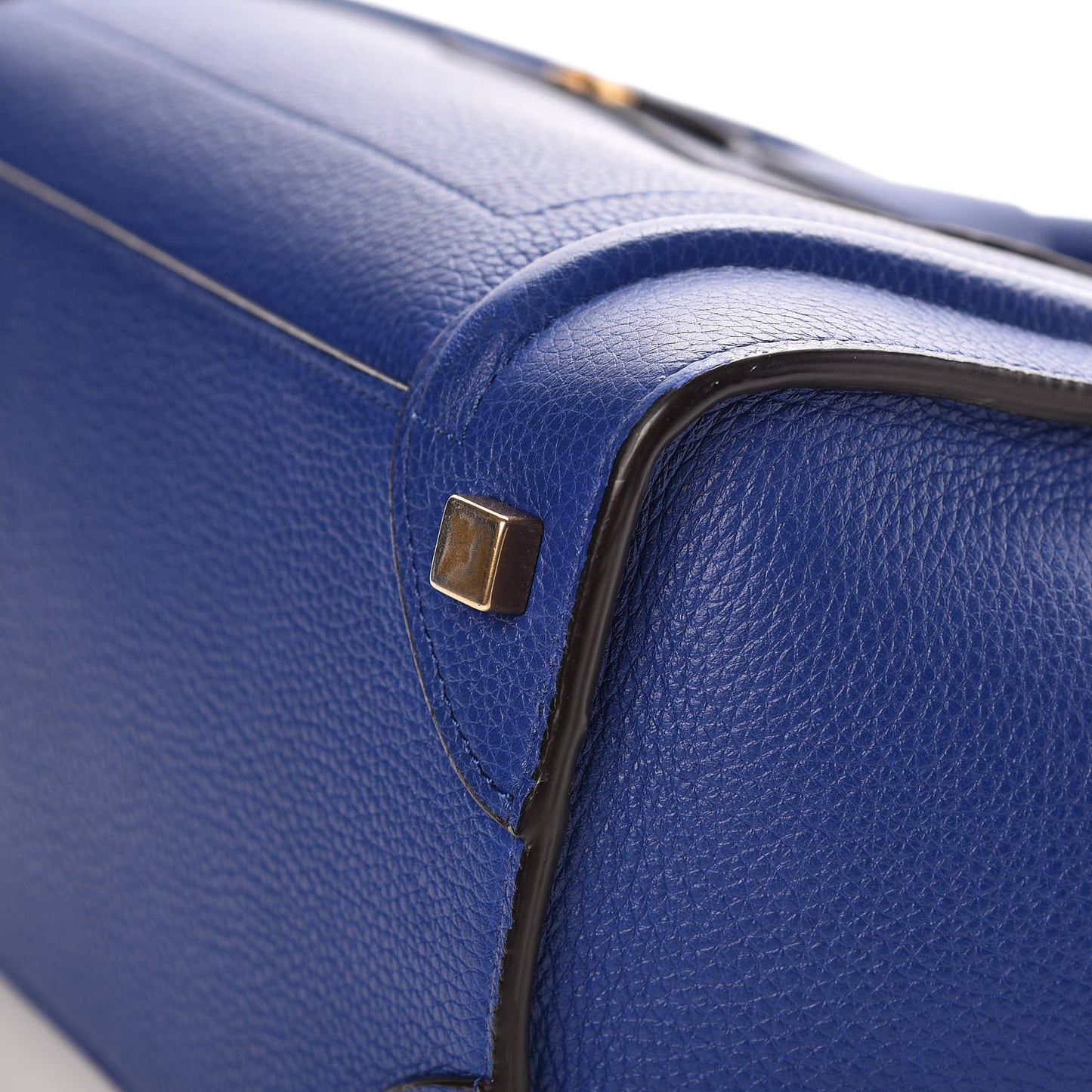 Drummed Calfskin Micro Luggage Indigo
