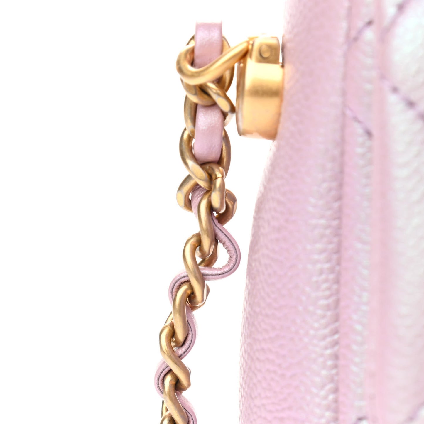 Iridescent Caviar Quilted Mini My Perfect Flap Pink