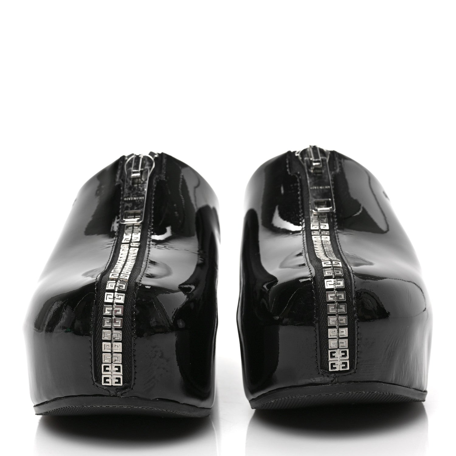 Givenchy Patent Calfskin 4G Zip Clogs 36 Black 2 of 8