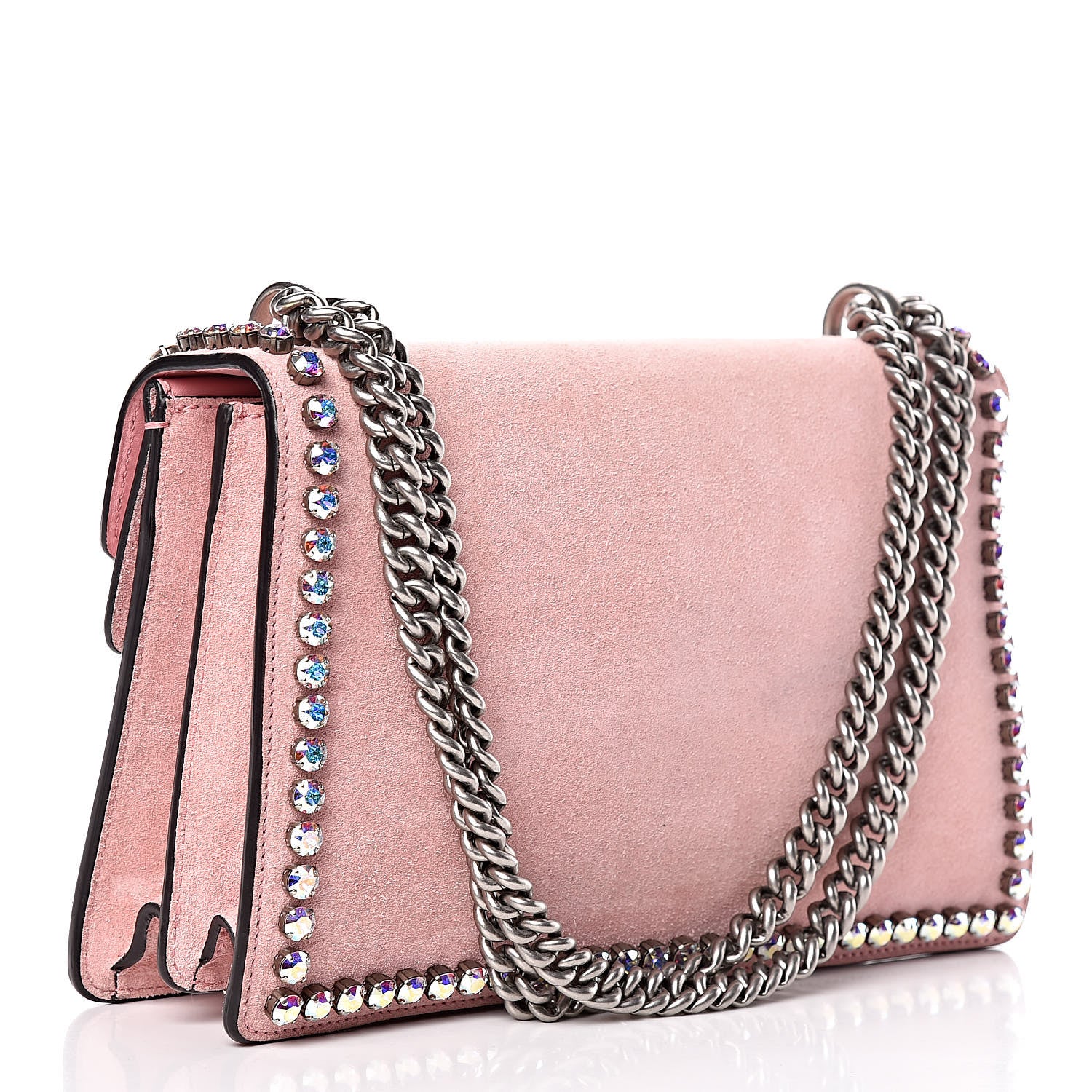 Gucci Suede Crystal Small Dionysus Shoulder Bag Peonia 3 of 13