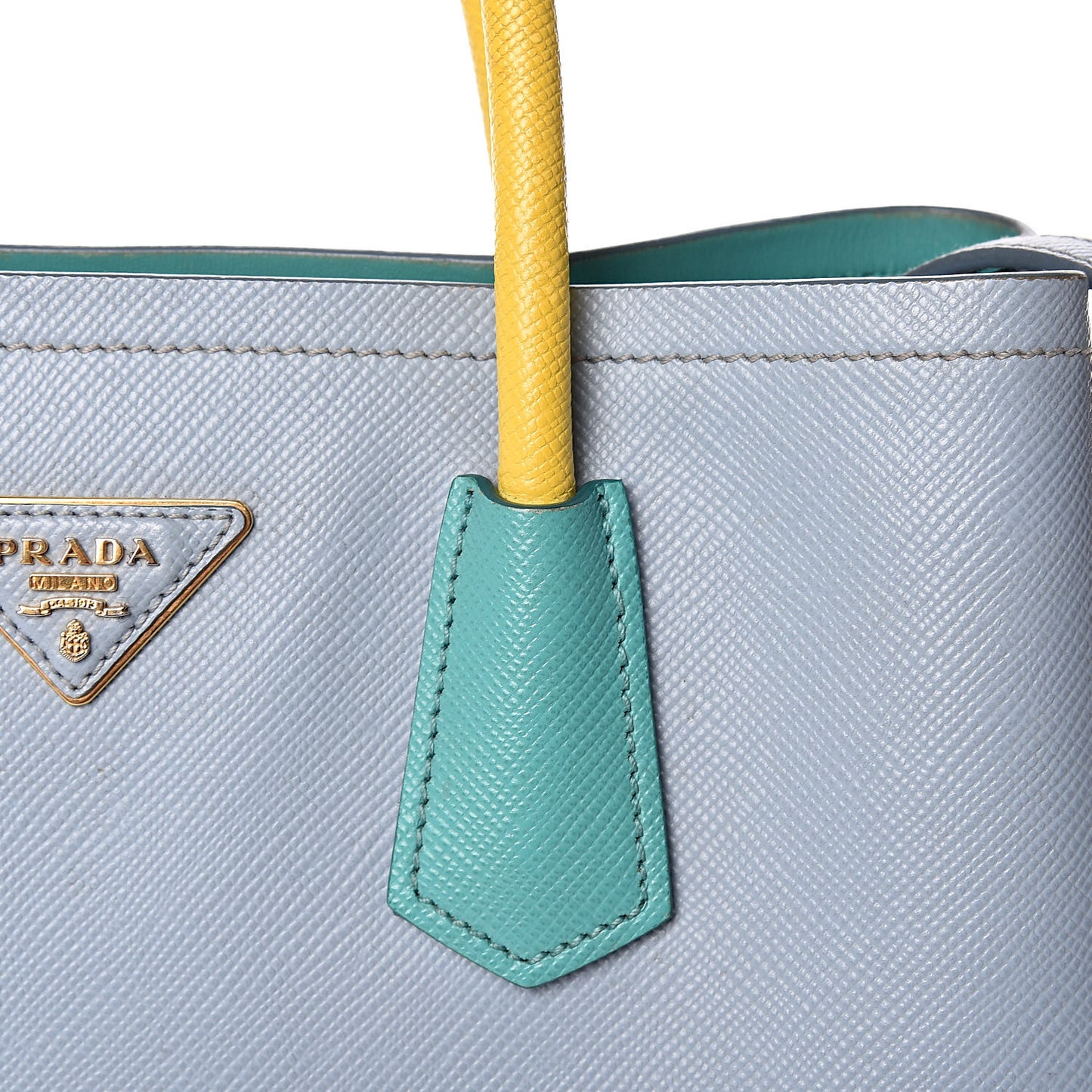Saffiano Cuir Small Double Bag Astrale Giada Multicolor