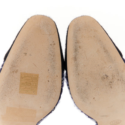 Chanel Tweed Cap Toe CC Slingback Pumps 36.5 Navy Blue Black 7 of 9