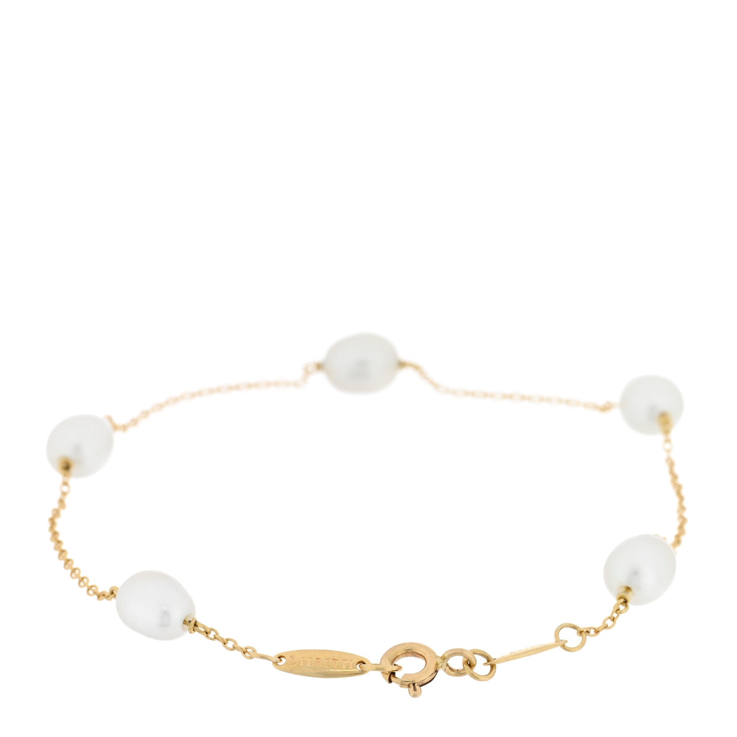 Tiffany 18K Yellow Gold Pearl 6-6.5mm Elsa Peretti Pearls By The Yard Bracelet 2 of 4