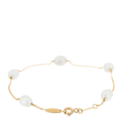 Tiffany 18K Yellow Gold Pearl 6-6.5mm Elsa Peretti Pearls By The Yard Bracelet 2 of 4