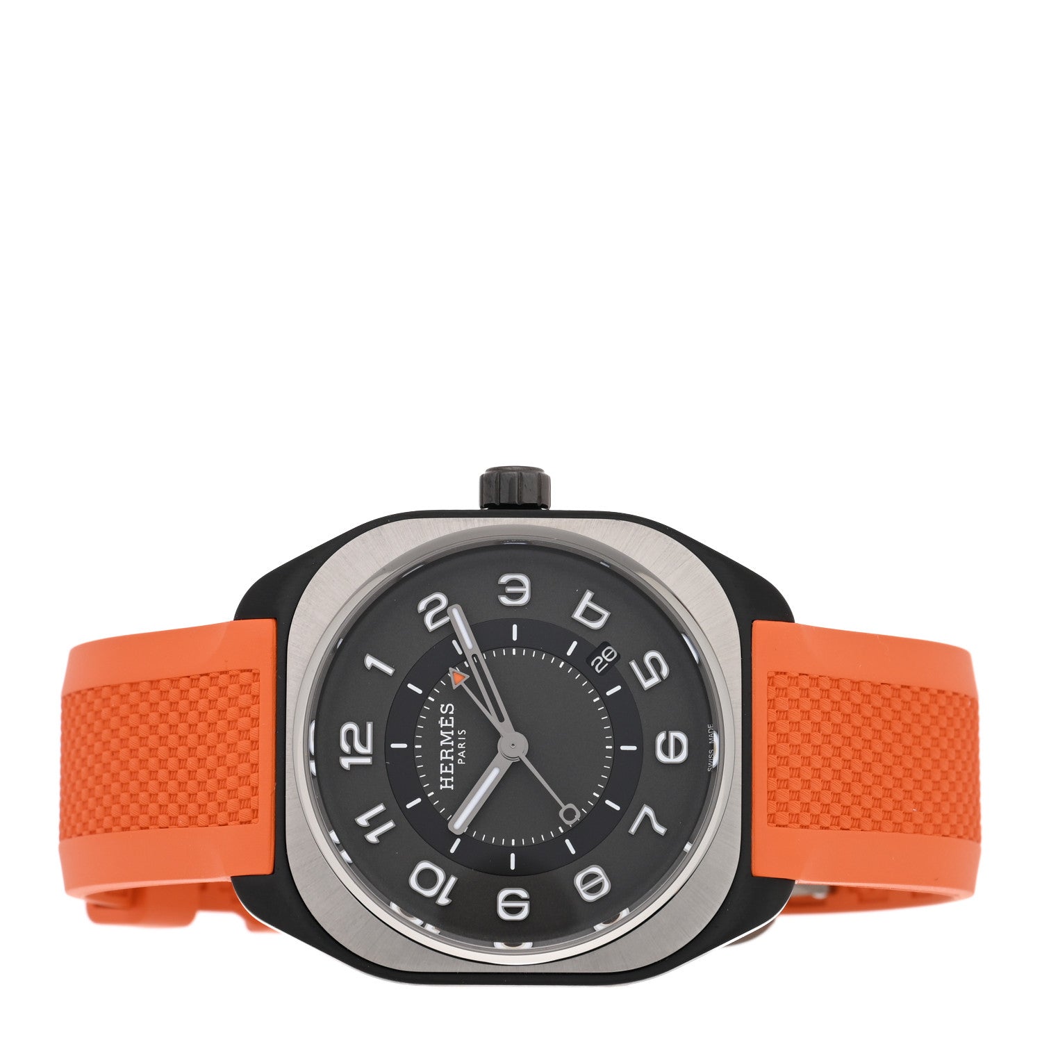 Hermes DLC Coated Titanium Rubber 39mm H08 Automatic Watch Orange 2 of 5