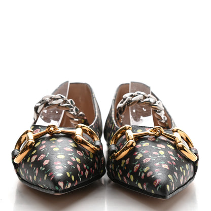Gucci X LIBERTY OF LONDON Nappa Infinity Holly Deva Horsebit Chain Embellished Flats 37 Black Peach 2 of 9