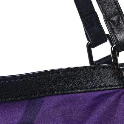 Burberry Nylon Check Small Buckleigh Packable Tote Regency Purple 12 of 13