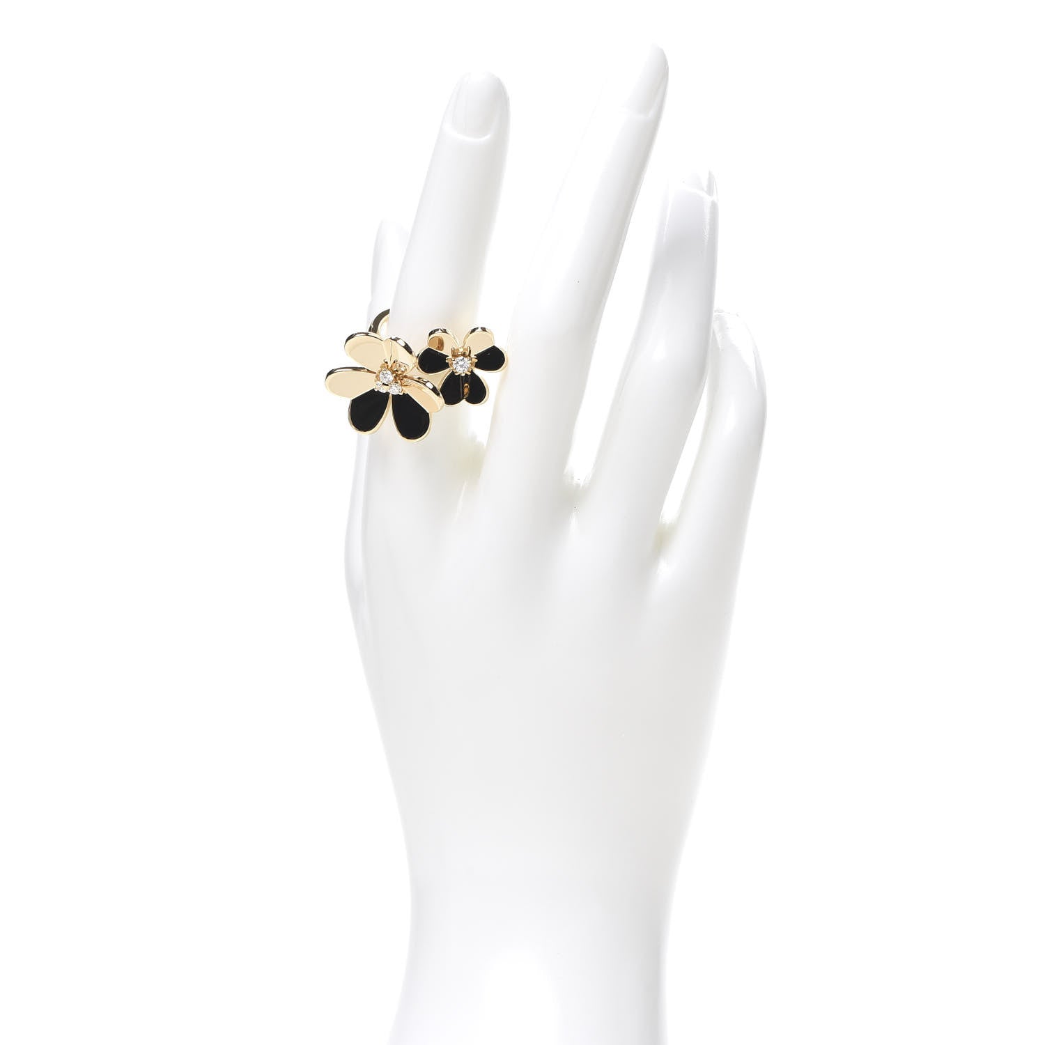 Van Cleef & Arpels 18K Yellow Gold Diamond Frivole Between The Finger Ring 54 6.75 2 of 6