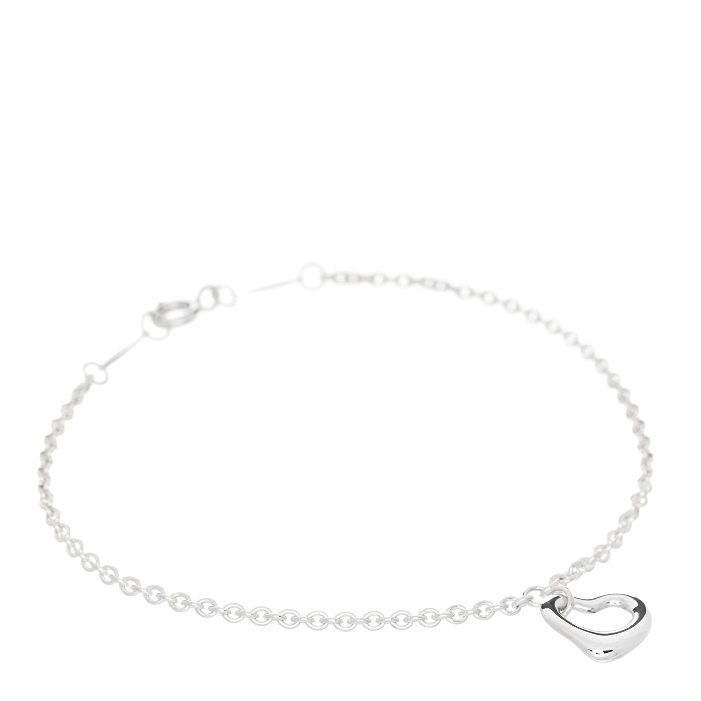 Sterling Silver Elsa Peretti Open Heart Charm Bracelet