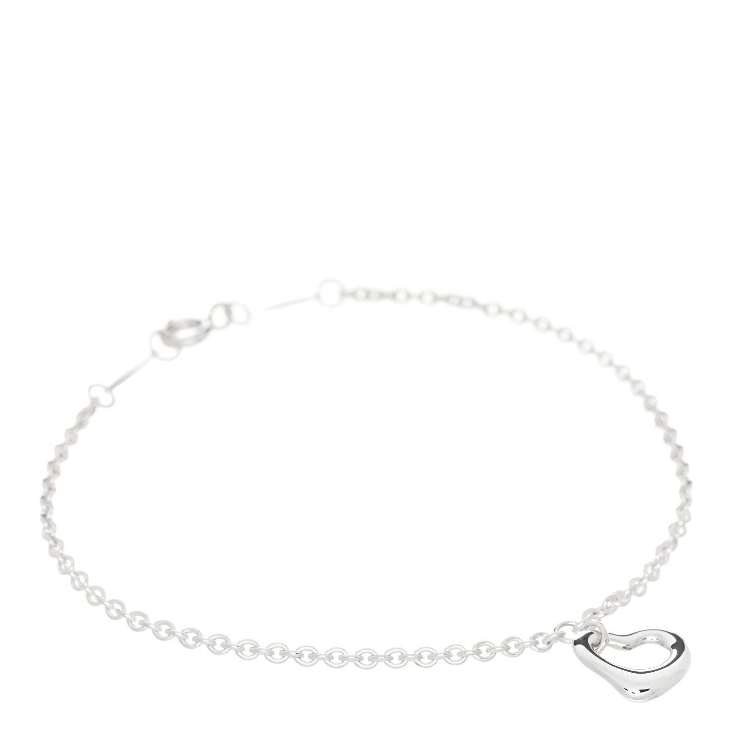 Tiffany Sterling Silver Elsa Peretti Open Heart Charm Bracelet 1 of 3