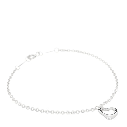 Tiffany Sterling Silver Elsa Peretti Open Heart Charm Bracelet 1 of 3