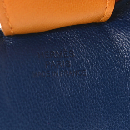 Hermes Milo Lambskin Grigri Rodeo Horse Bag Charm MM Bleu de Malte Cornaline Jaune D'Or 3 of 3